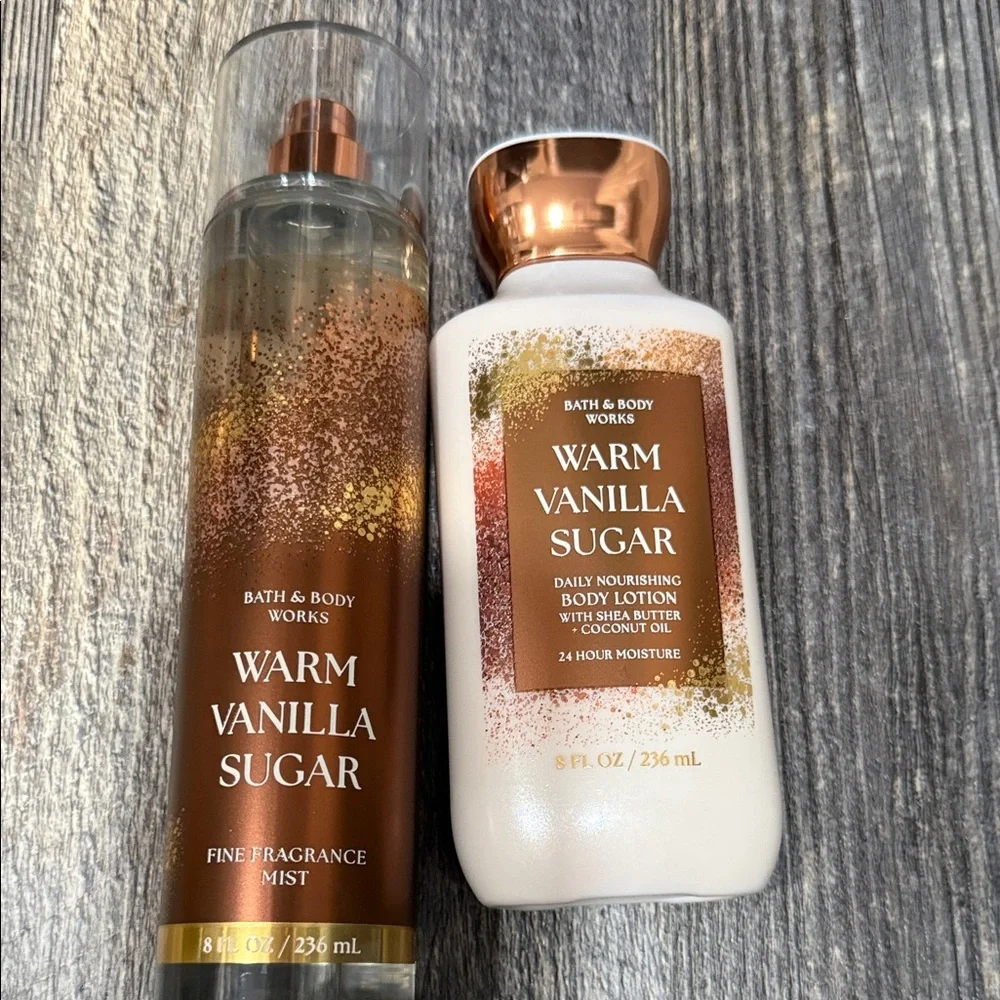 Bath & Body Works Warm Vanilla Sugar Fragrance Mist & Lotion Set